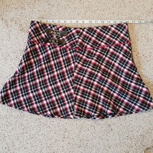 Sexy red black white plaid schoolgirl skirt